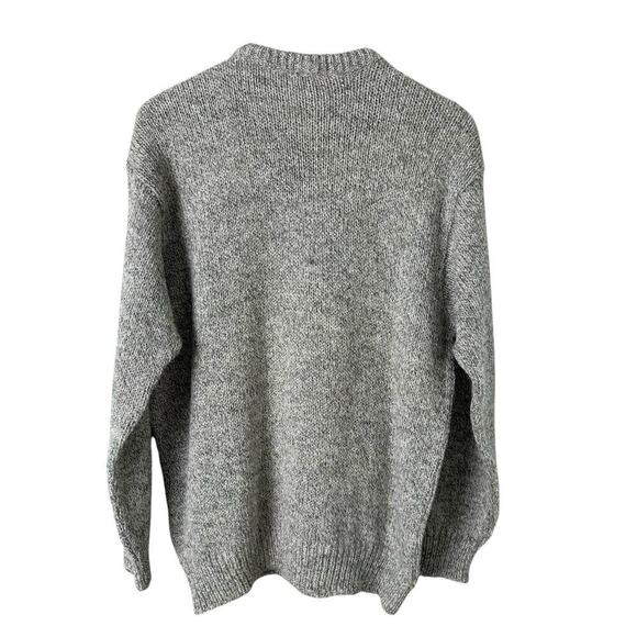 Vintage Silvy Tricot Italian Wool Chunky Knit Crewneck Sweater in Gray Cream, XL - Picture 8 of 9
